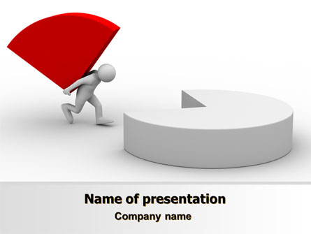 Pie Chart Sector Carried By Man Presentation Template, Master Slide