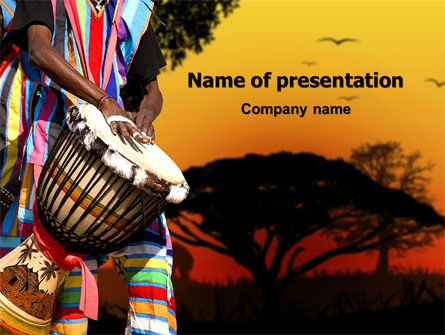 African Drum Presentation Template, Master Slide