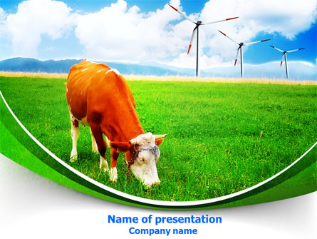 Grazing Cow Presentation Template, Master Slide