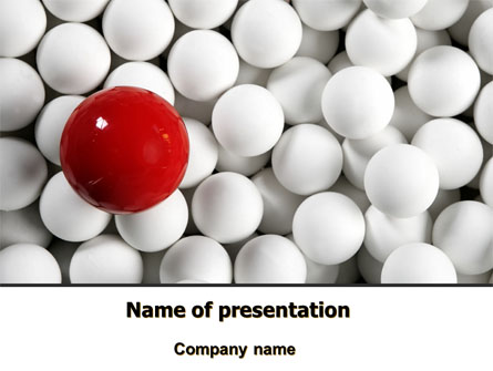 Red Ball Of White Presentation Template, Master Slide