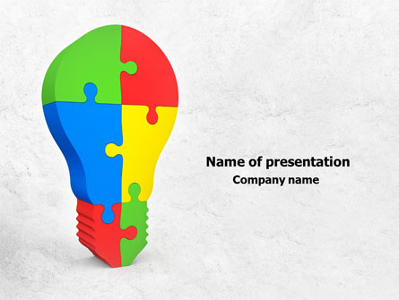 Jigsaw Bulb Presentation Template, Master Slide