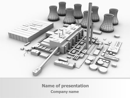 Power Station 3D Model Presentation Template, Master Slide