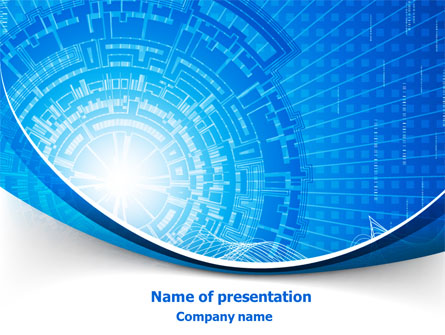 Blue Fusion Reactor Presentation Template, Master Slide