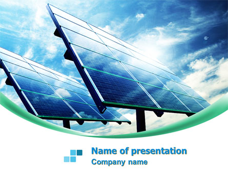 Solar Panels In Blue Colors Presentation Template, Master Slide