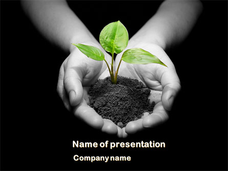 Sprout In Hands Presentation Template, Master Slide