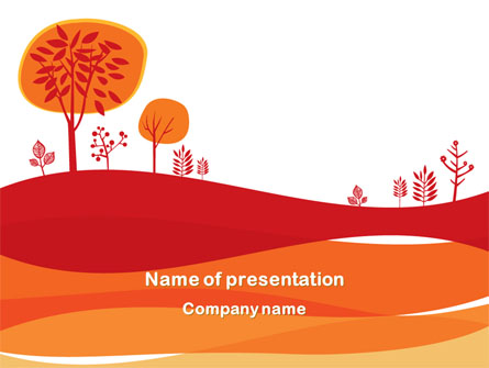 Orange Autumn Illustration Presentation Template, Master Slide