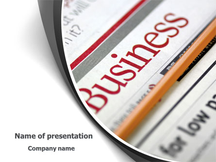 Business Newspaper Presentation Template, Master Slide