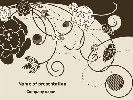 Brown Floral Ornament Presentation Template, Master Slide