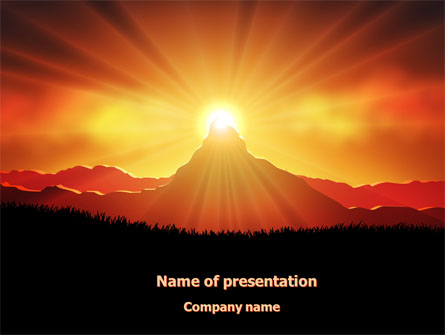 Sunrise in Mountains Presentation Template, Master Slide