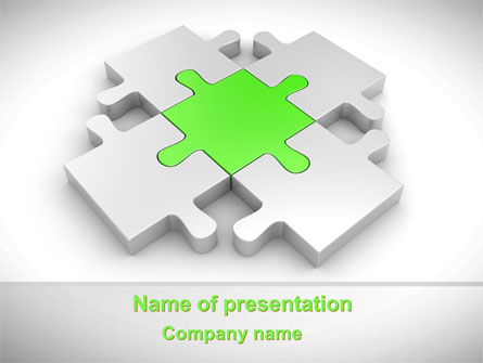 Green Center Jigsaw Presentation Template, Master Slide