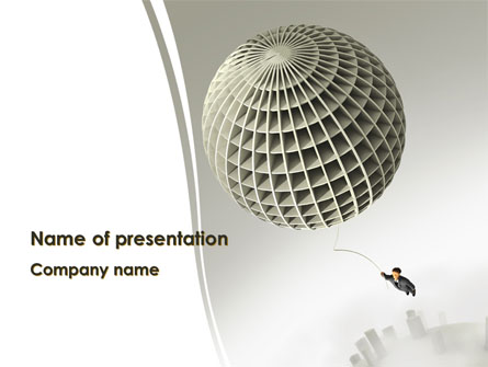 Businessman Flying Away Presentation Template, Master Slide