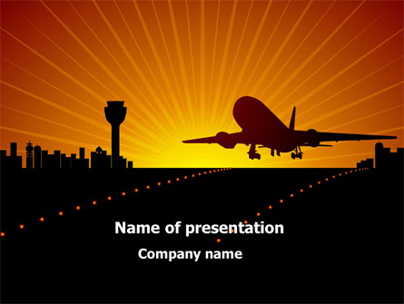 Airplane Landing Presentation Template, Master Slide