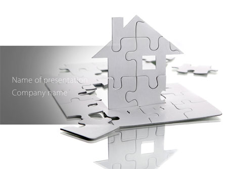 Gray Puzzle House Presentation Template, Master Slide