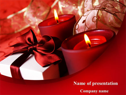 Red Christmas Candles Presentation Template, Master Slide