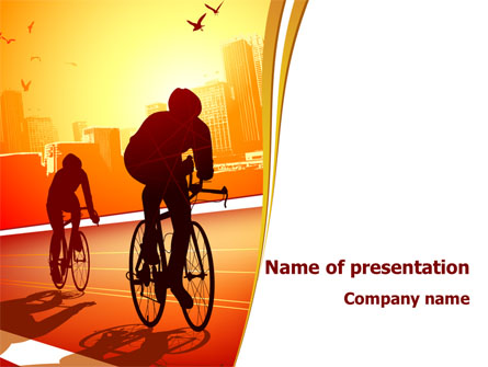 Bicycle Racing In Sunset Presentation Template, Master Slide