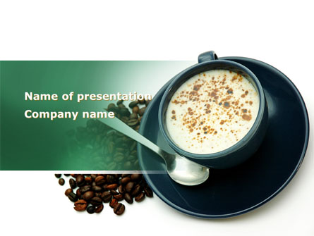 Coffee Cup With Coffee Beans Around Presentation Template, Master Slide