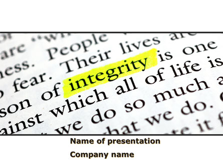 Integrity Business Presentation Template, Master Slide
