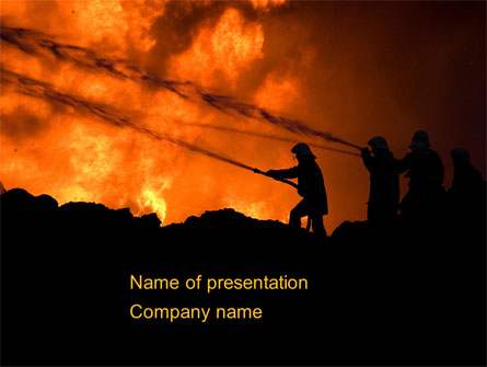 Fire Fighting On Massive Fire Presentation Template, Master Slide