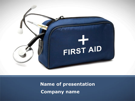First Aid Kit Blue Box Presentation Template, Master Slide