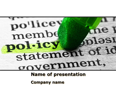 Policy Presentation Template, Master Slide