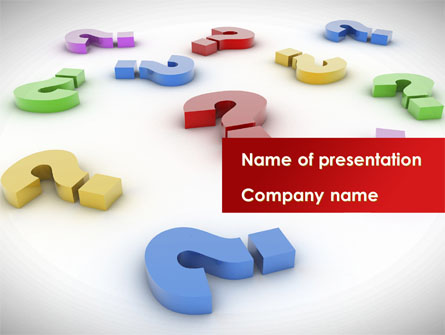 Question Marks In Various Colors Presentation Template, Master Slide