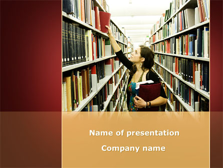 Bookshelves of Library Free Presentation Template, Master Slide