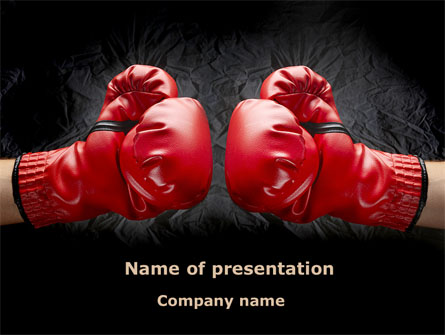 Red Boxing Gloves Presentation Template, Master Slide