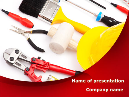 Instruments For Construction Presentation Template, Master Slide