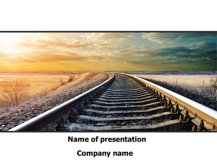 Railroad Stretching Into The Distance Presentation Template, Master Slide