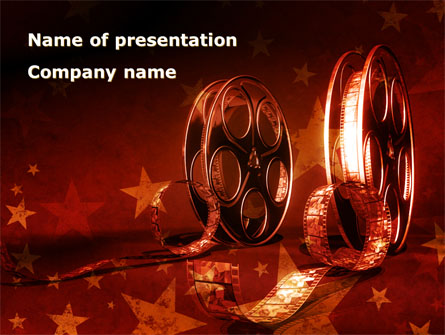 Film Cassettes In A Dark Red Colors Presentation Template, Master Slide