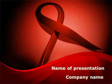 Red Ribbon Awareness Presentation Template, Master Slide