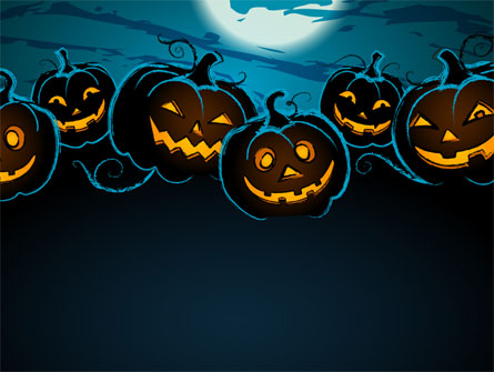 Blue Halloween Night Free Presentation Template for PowerPoint and ...