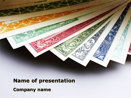 Dollar Certificate Presentation Template, Master Slide
