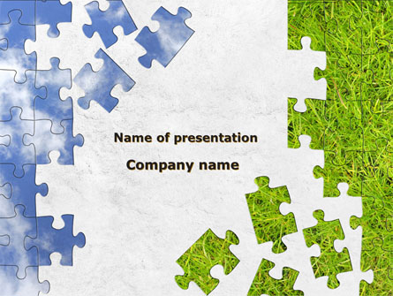 Sky and Grass Puzzle Presentation Template, Master Slide