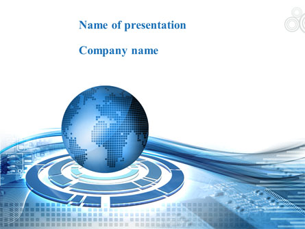 Blue Tech Globe Presentation Template, Master Slide
