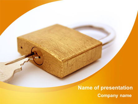 Brass Padlock Presentation Template, Master Slide