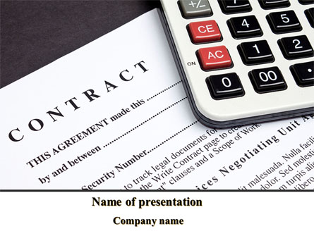 Calculation Contract Presentation Template, Master Slide