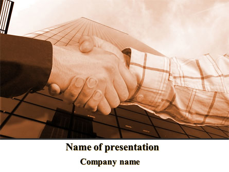 Handshake In Sepia Presentation Template, Master Slide