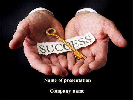Key To Success In Your Hands Presentation Template, Master Slide
