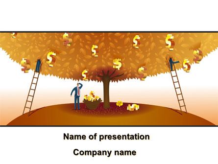 Money Tree in Orange Presentation Template, Master Slide