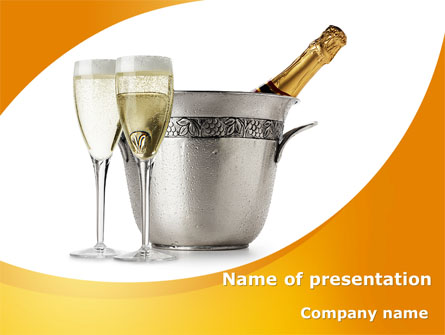 Champagne In A Silver Bucket Presentation Template, Master Slide