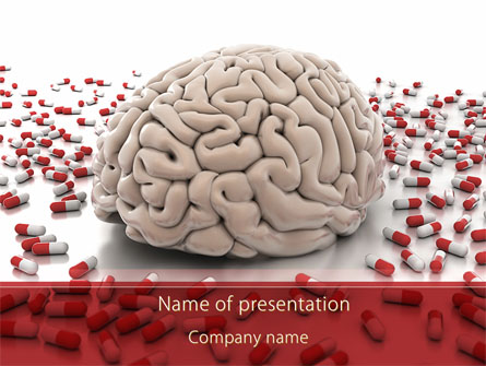 Human Brain Medicine Presentation Template, Master Slide