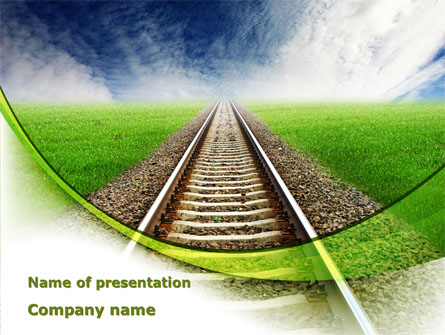 Railway Stretching Into The Blue Distance Presentation Template, Master Slide