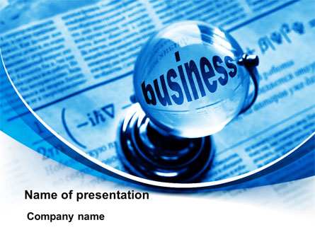 Crystal Globe on the Newspaper Presentation Template, Master Slide