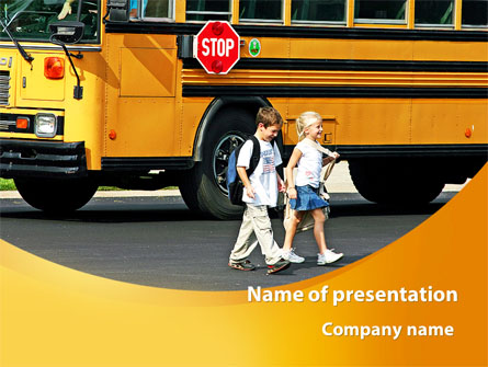 School Bus And Children Presentation Template, Master Slide