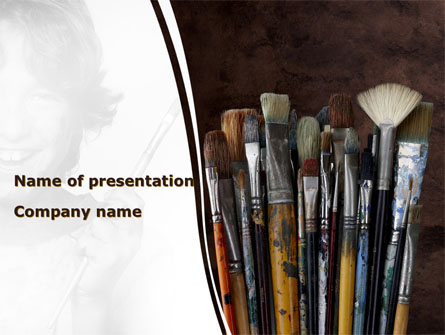 Painting Brushes Presentation Template, Master Slide