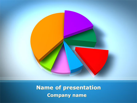 Pie Diagram On The Blue Background Presentation Template, Master Slide