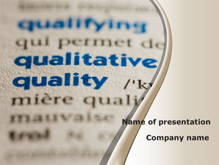 Meaning of Quality Presentation Template, Master Slide