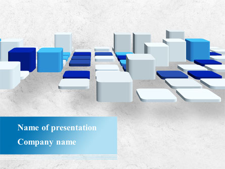 Abstract Light Blue Cubes Presentation Template, Master Slide