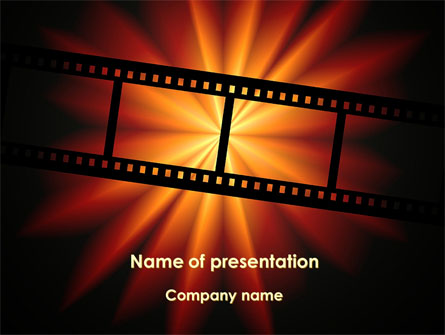 Film Strip In Dark Red-Yellow Colors Presentation Template, Master Slide